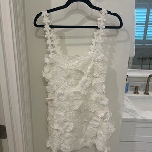 XS Tularosa White Dress with Floral Details
